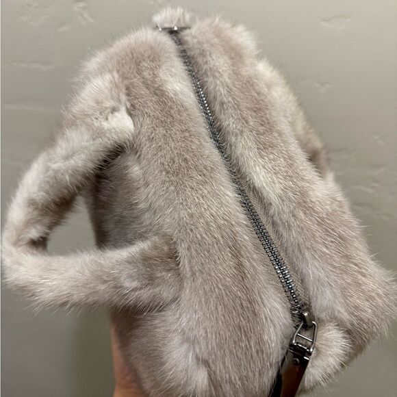 Premium Natural Mink Fur With Fur Handles Bag, Crossbody - Picture 12 of 14